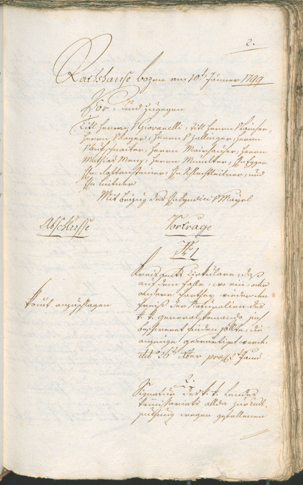 Civic Archives of Bozen-Bolzano - BOhisto Ratsprotokoll 1799 