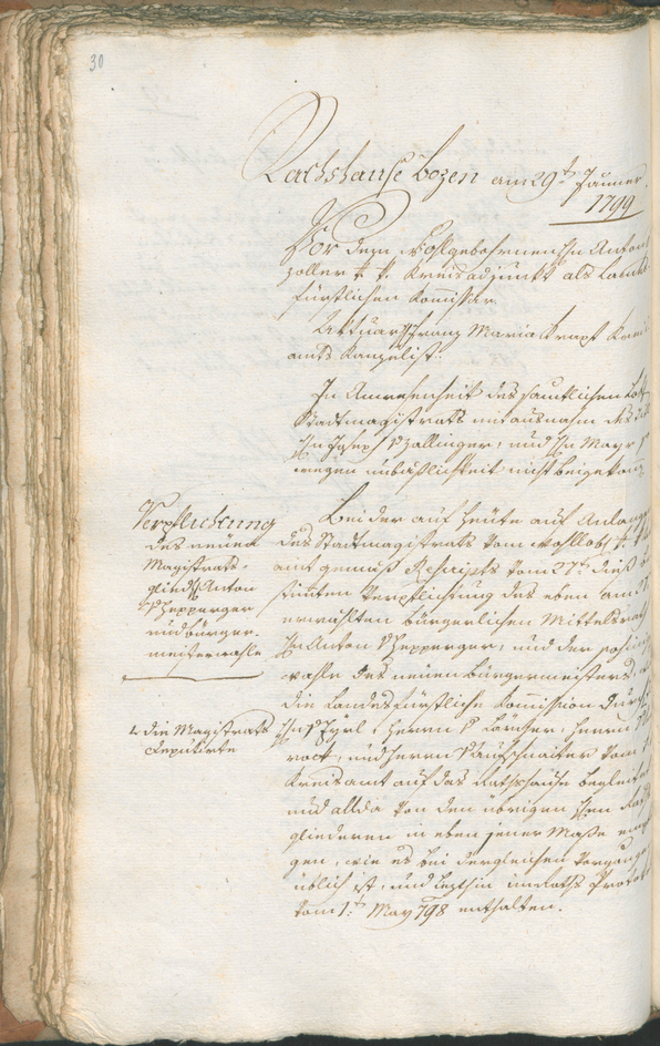 Civic Archives of Bozen-Bolzano - BOhisto Ratsprotokoll 1799 