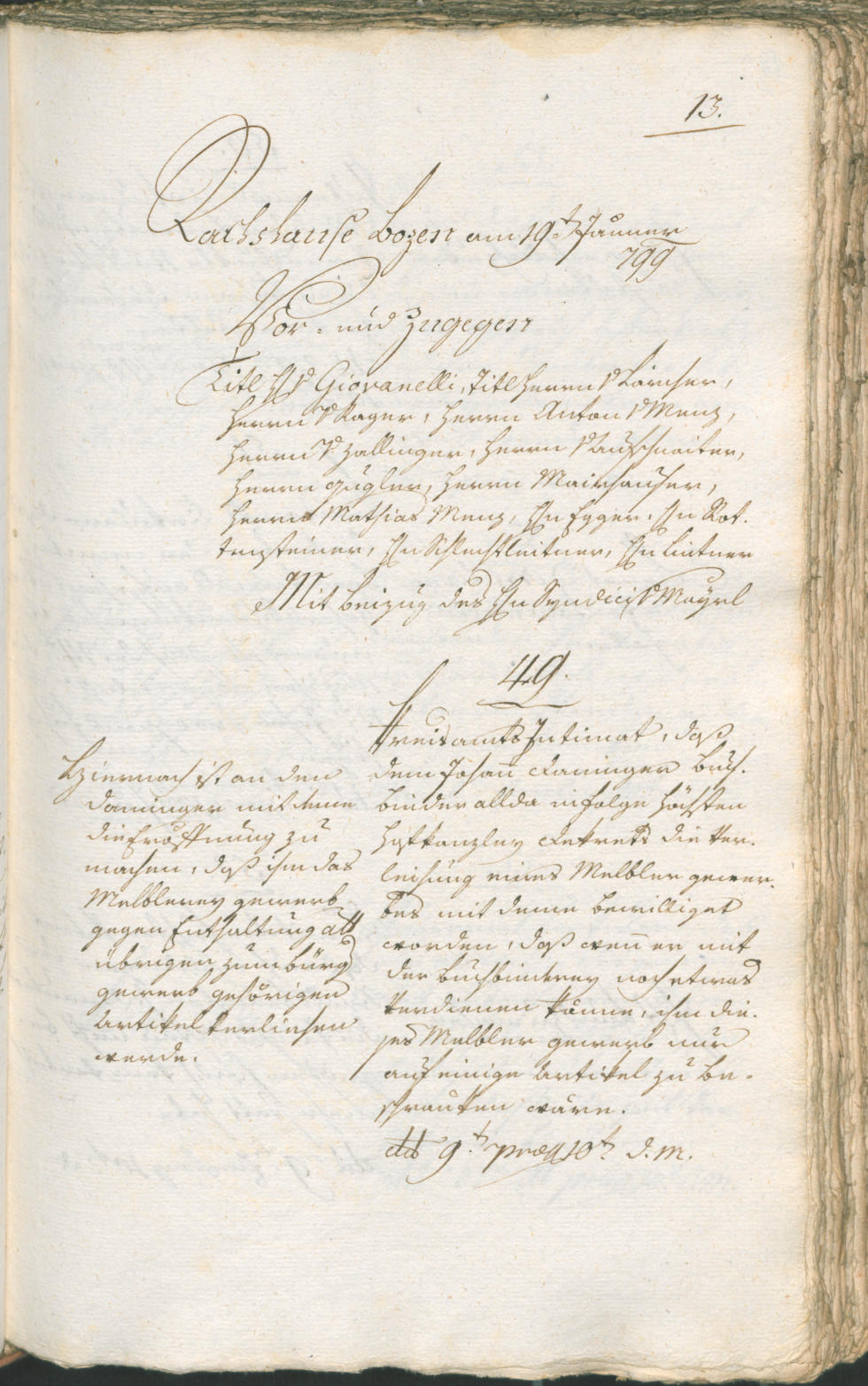 Civic Archives of Bozen-Bolzano - BOhisto Ratsprotokoll 1799 