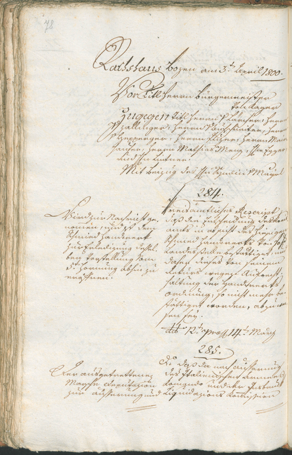 Civic Archives of Bozen-Bolzano - BOhisto Ratsprotokoll 1800 