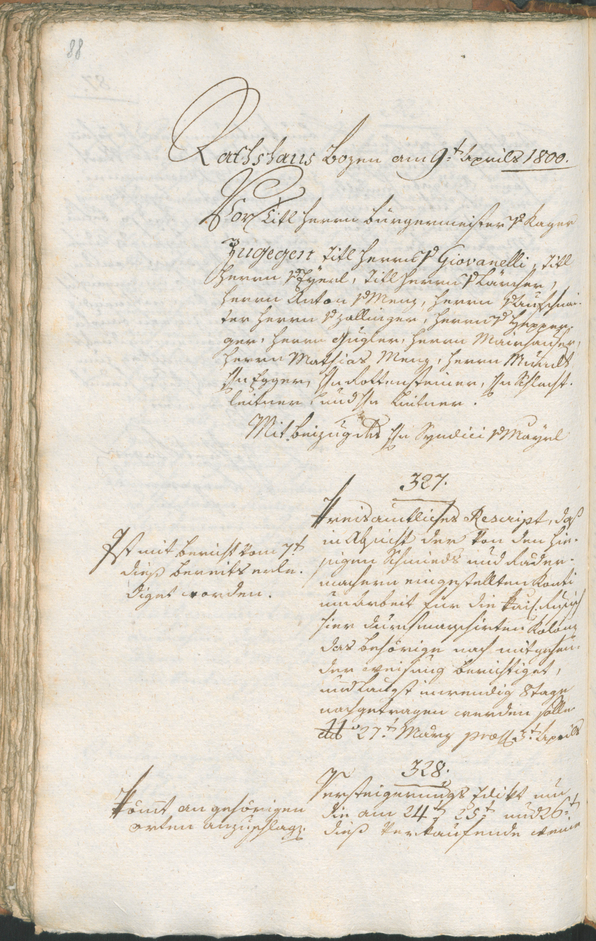 Civic Archives of Bozen-Bolzano - BOhisto Ratsprotokoll 1800 