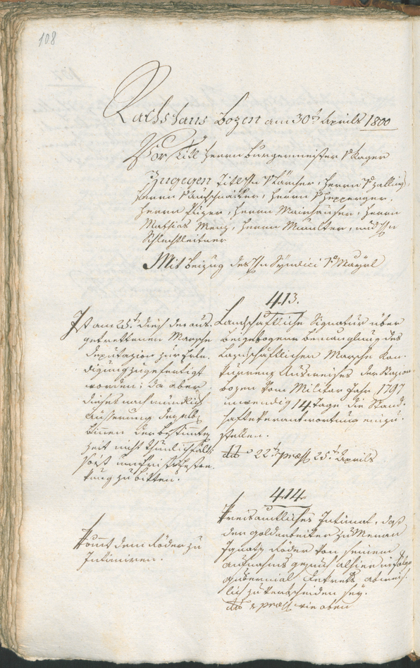 Civic Archives of Bozen-Bolzano - BOhisto Ratsprotokoll 1800 