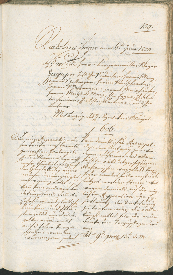 Civic Archives of Bozen-Bolzano - BOhisto Ratsprotokoll 1800 