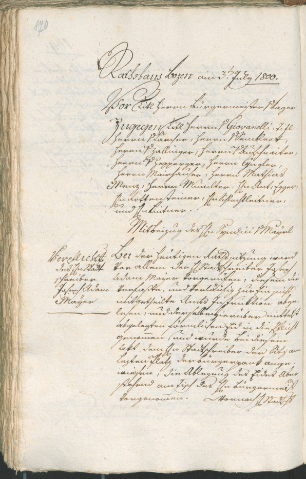 Civic Archives of Bozen-Bolzano - BOhisto Ratsprotokoll 1800 