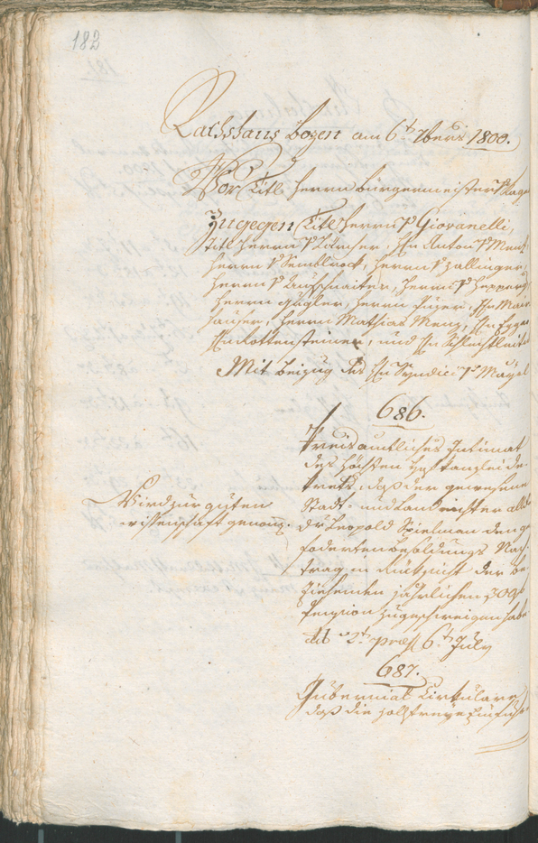 Civic Archives of Bozen-Bolzano - BOhisto Ratsprotokoll 1800 