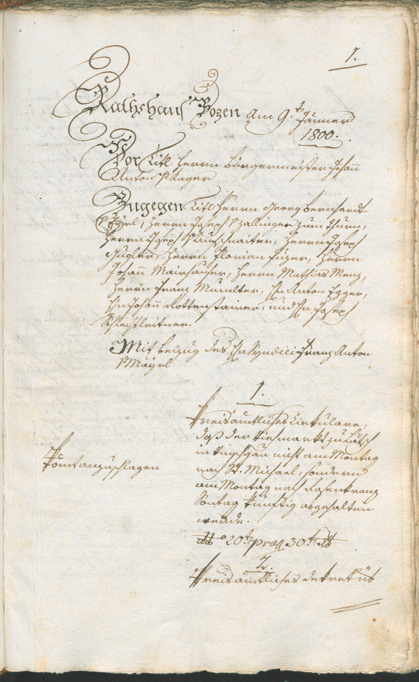 Civic Archives of Bozen-Bolzano - BOhisto Ratsprotokoll 1800 