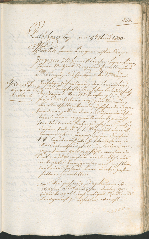 Civic Archives of Bozen-Bolzano - BOhisto Ratsprotokoll 1800 