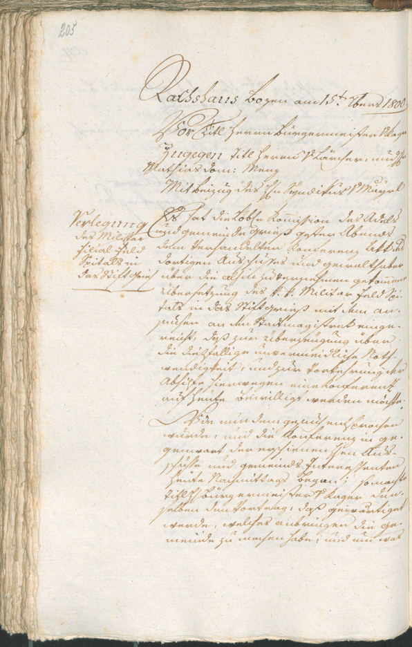 Civic Archives of Bozen-Bolzano - BOhisto Ratsprotokoll 1800 