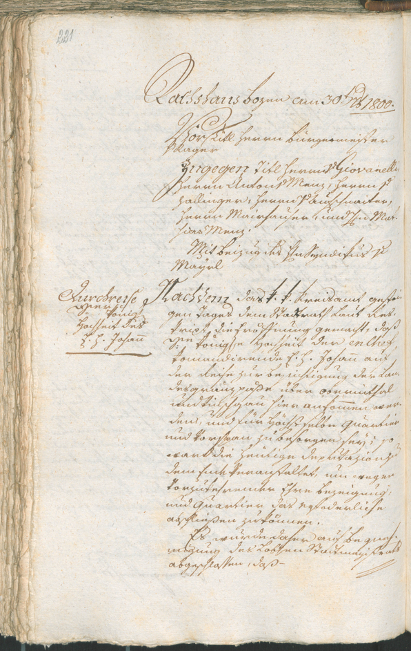 Civic Archives of Bozen-Bolzano - BOhisto Ratsprotokoll 1800 