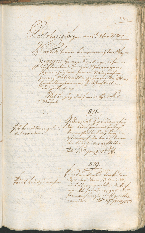 Civic Archives of Bozen-Bolzano - BOhisto Ratsprotokoll 1800 