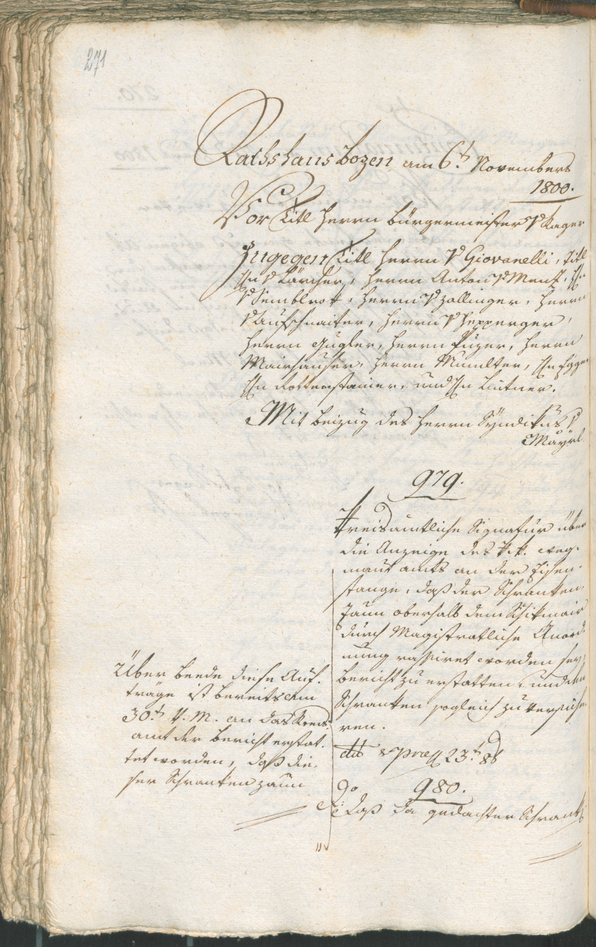 Civic Archives of Bozen-Bolzano - BOhisto Ratsprotokoll 1800 