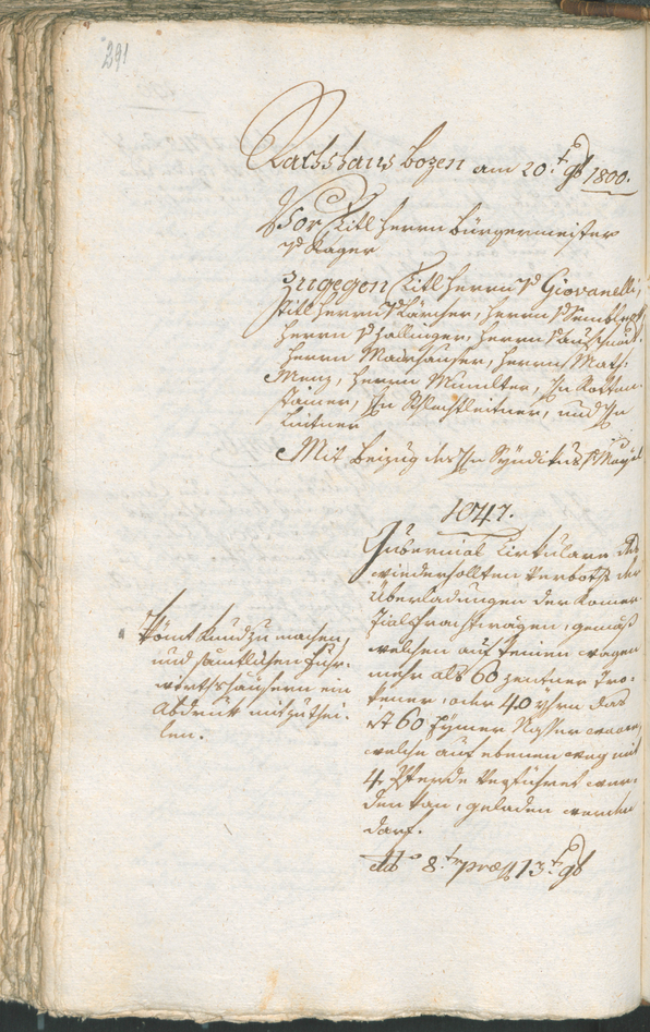 Civic Archives of Bozen-Bolzano - BOhisto Ratsprotokoll 1800 