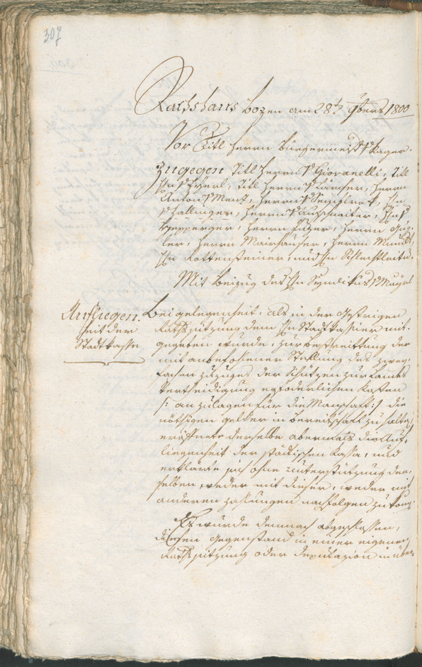 Civic Archives of Bozen-Bolzano - BOhisto Ratsprotokoll 1800 