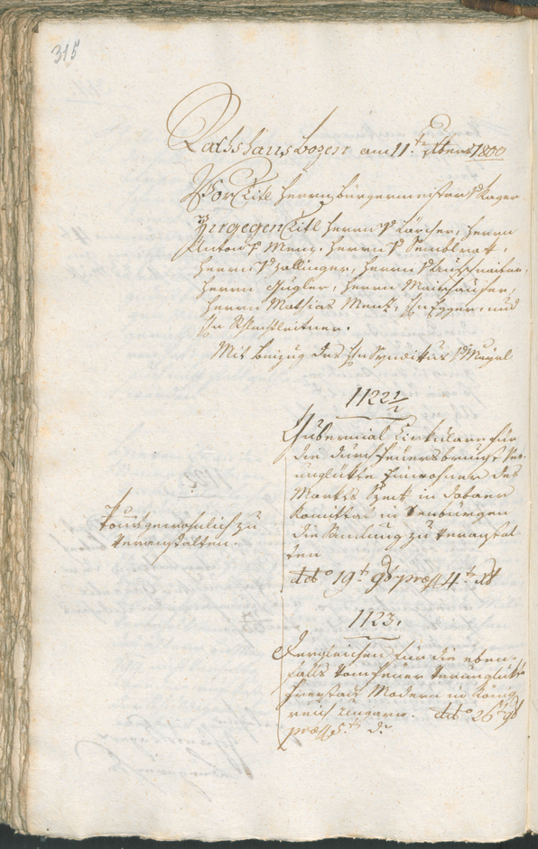 Civic Archives of Bozen-Bolzano - BOhisto Ratsprotokoll 1800 