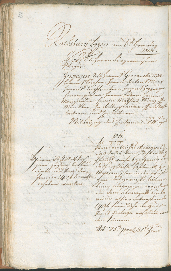 Civic Archives of Bozen-Bolzano - BOhisto Ratsprotokoll 1800 