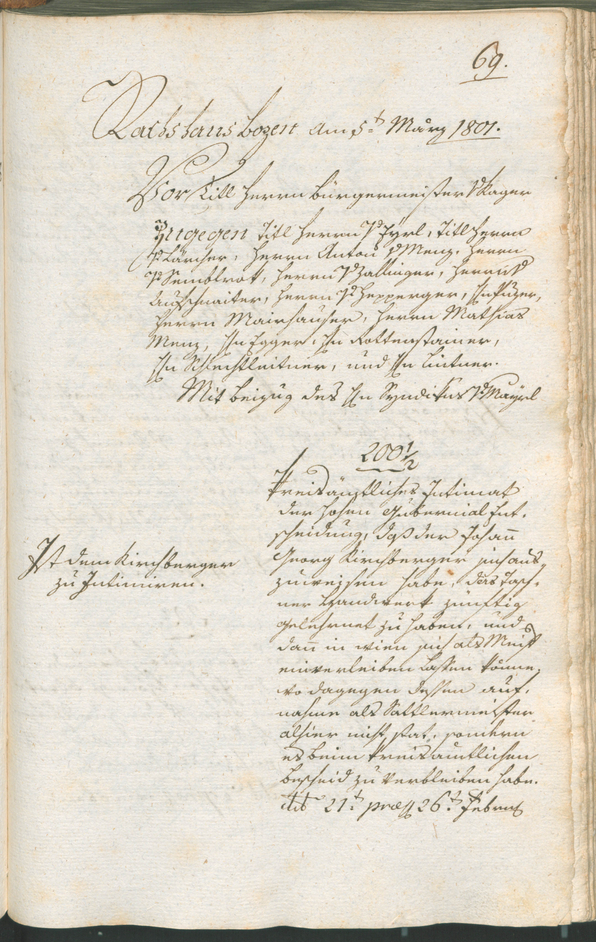 Civic Archives of Bozen-Bolzano - BOhisto Ratsprotokoll 1801 