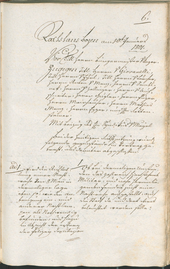 Civic Archives of Bozen-Bolzano - BOhisto Ratsprotokoll 1801 