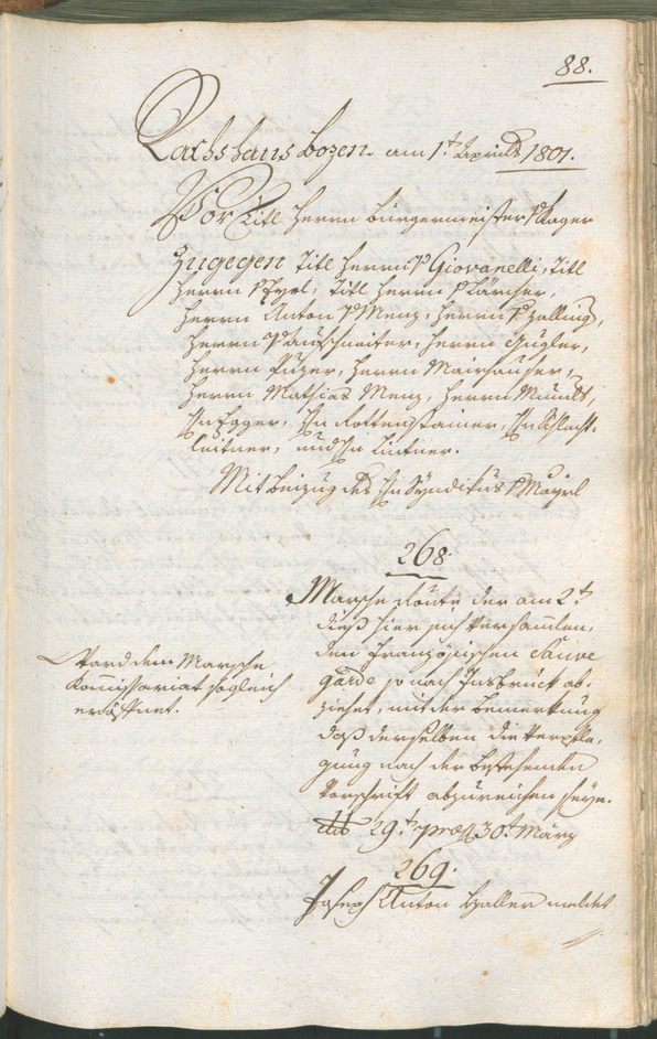 Civic Archives of Bozen-Bolzano - BOhisto Ratsprotokoll 1801 