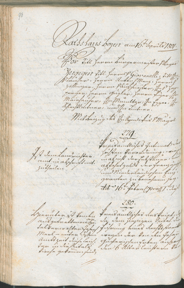 Civic Archives of Bozen-Bolzano - BOhisto Ratsprotokoll 1801 