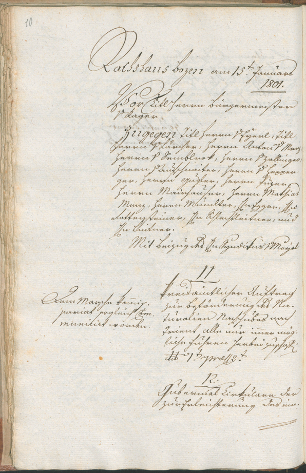 Civic Archives of Bozen-Bolzano - BOhisto Ratsprotokoll 1801 