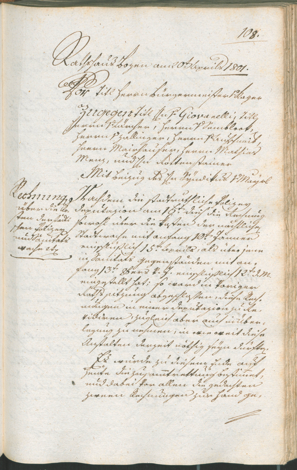 Civic Archives of Bozen-Bolzano - BOhisto Ratsprotokoll 1801 