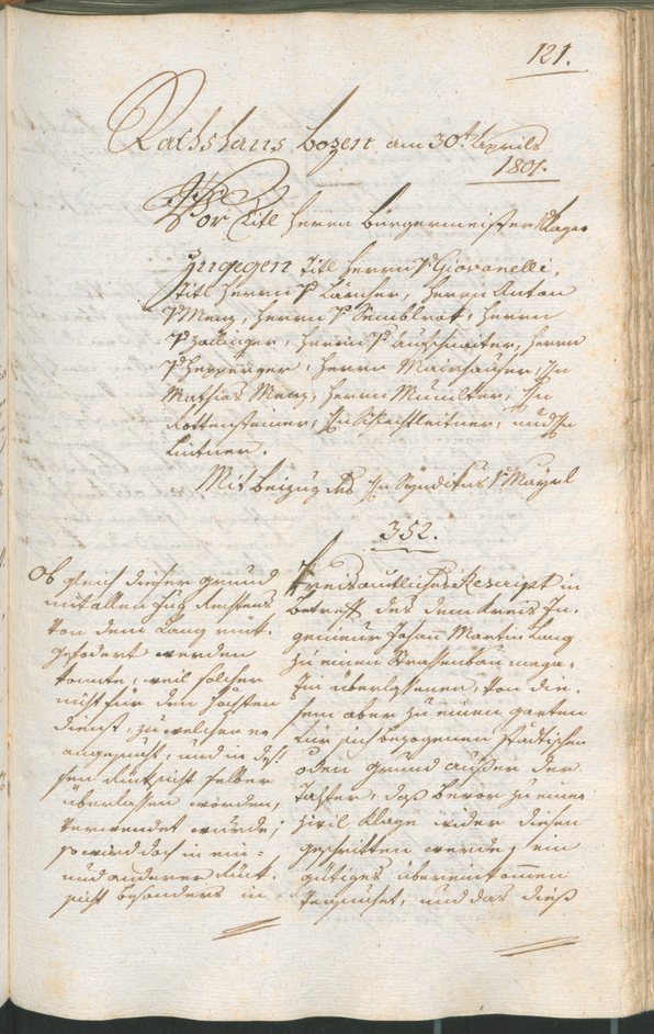 Civic Archives of Bozen-Bolzano - BOhisto Ratsprotokoll 1801 