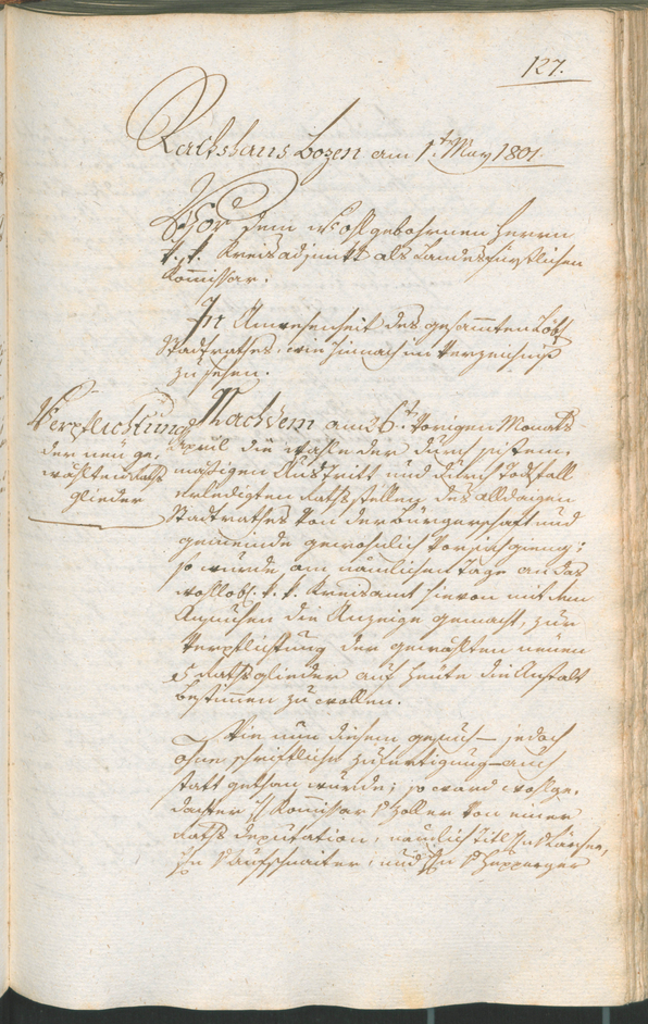 Civic Archives of Bozen-Bolzano - BOhisto Ratsprotokoll 1801 