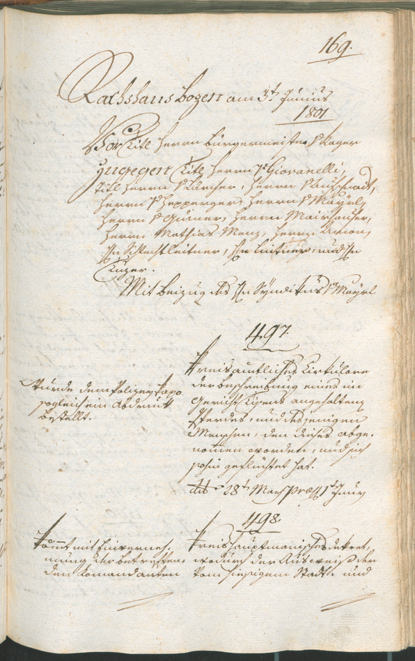 Civic Archives of Bozen-Bolzano - BOhisto Ratsprotokoll 1801 