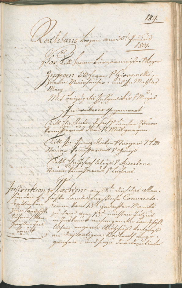 Civic Archives of Bozen-Bolzano - BOhisto Ratsprotokoll 1801 