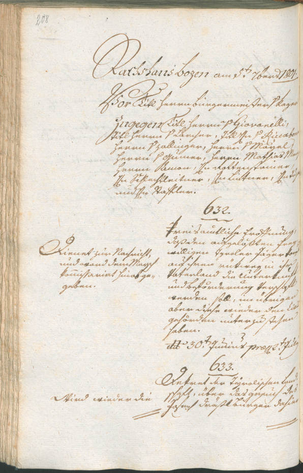 Civic Archives of Bozen-Bolzano - BOhisto Ratsprotokoll 1801 