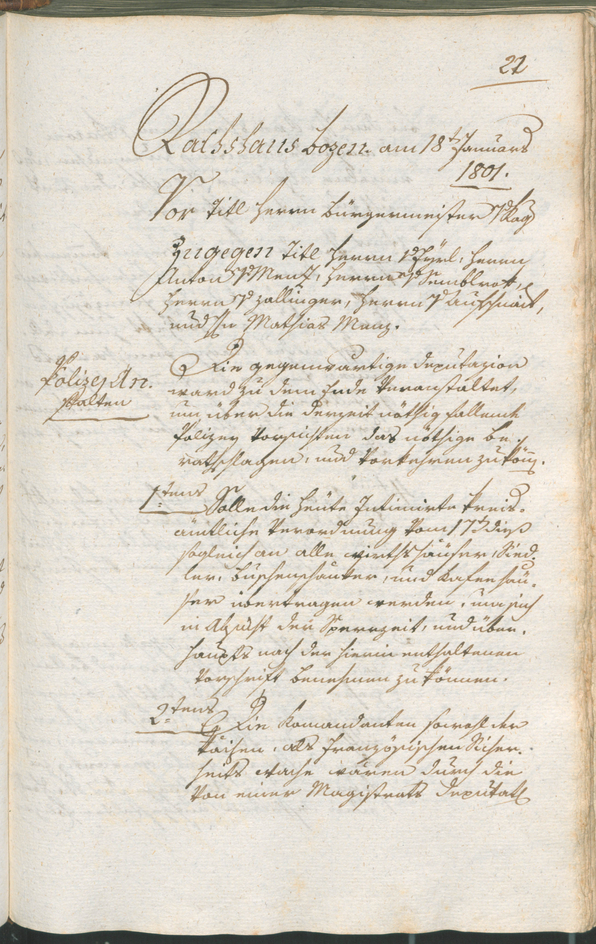 Civic Archives of Bozen-Bolzano - BOhisto Ratsprotokoll 1801 