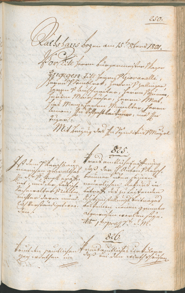 Civic Archives of Bozen-Bolzano - BOhisto Ratsprotokoll 1801 