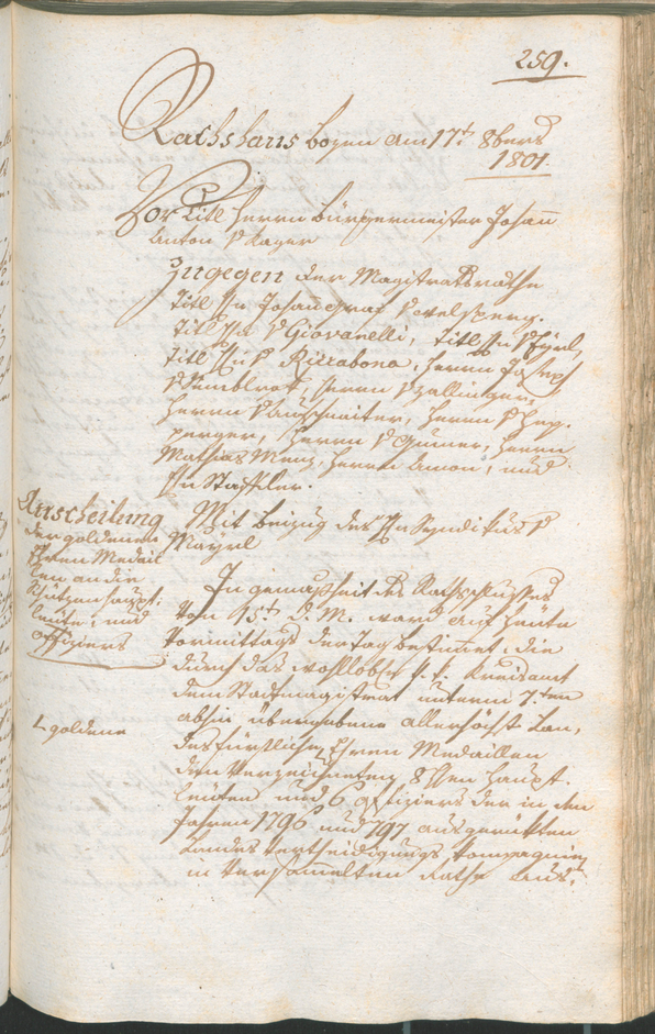 Civic Archives of Bozen-Bolzano - BOhisto Ratsprotokoll 1801 