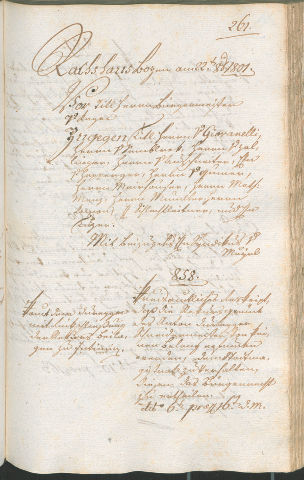 Civic Archives of Bozen-Bolzano - BOhisto Ratsprotokoll 1801 