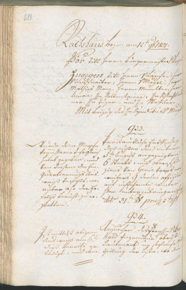 Civic Archives of Bozen-Bolzano - BOhisto Ratsprotokoll 1801 