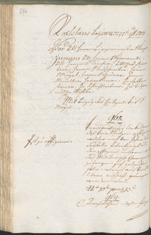 Civic Archives of Bozen-Bolzano - BOhisto Ratsprotokoll 1801 