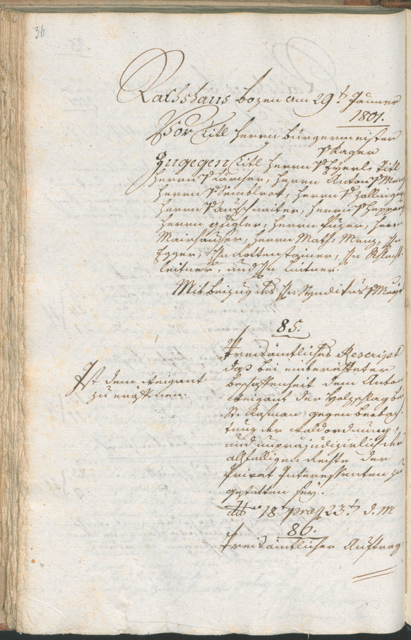 Civic Archives of Bozen-Bolzano - BOhisto Ratsprotokoll 1801 