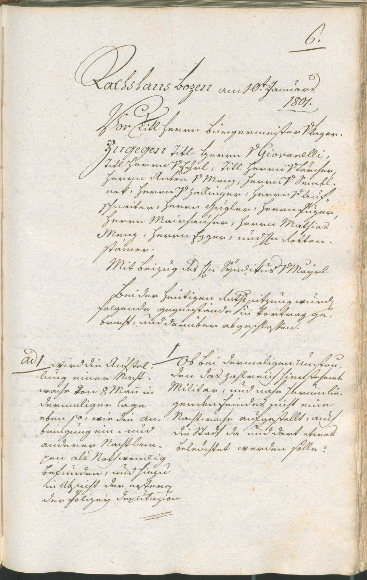 Civic Archives of Bozen-Bolzano - BOhisto Ratsprotokoll 1801 