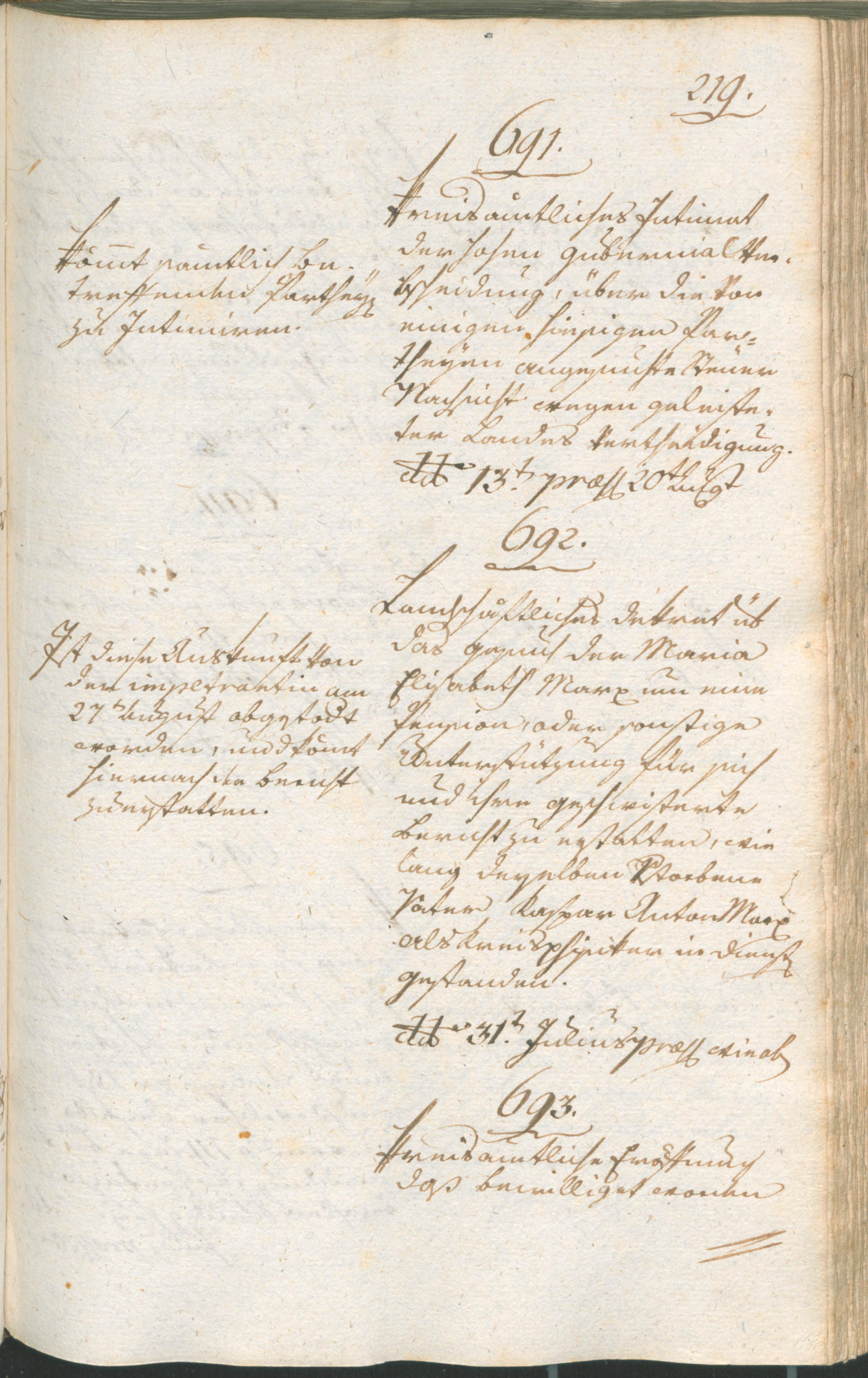 Stadtarchiv Bozen - BOhisto Ratsprotokoll 1801 