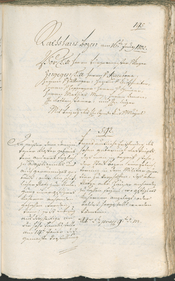 Civic Archives of Bozen-Bolzano - BOhisto Ratsprotokoll 1802 