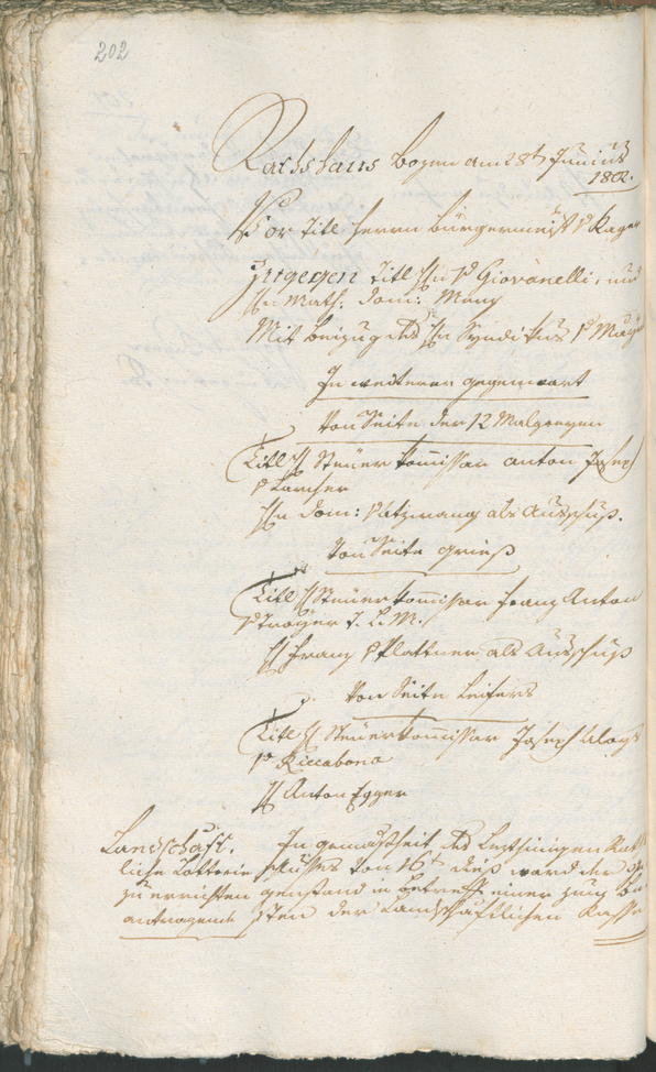 Civic Archives of Bozen-Bolzano - BOhisto Ratsprotokoll 1802 