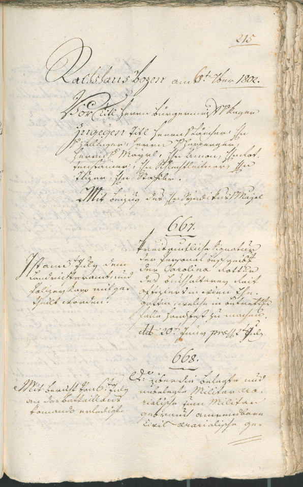 Civic Archives of Bozen-Bolzano - BOhisto Ratsprotokoll 1802 