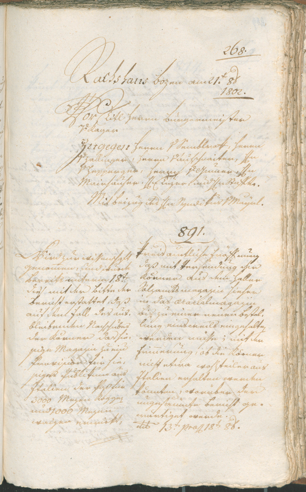 Civic Archives of Bozen-Bolzano - BOhisto Ratsprotokoll 1802 