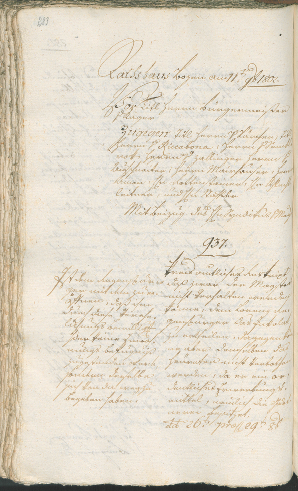 Civic Archives of Bozen-Bolzano - BOhisto Ratsprotokoll 1802 