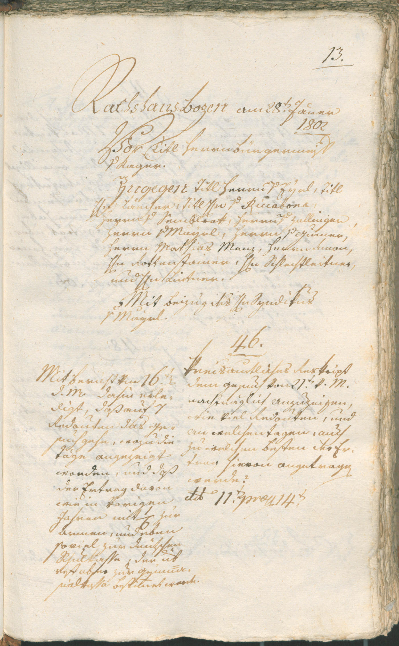Civic Archives of Bozen-Bolzano - BOhisto Ratsprotokoll 1802 