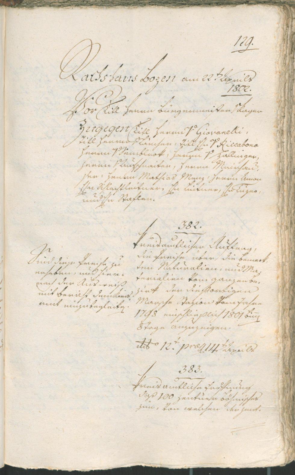 Civic Archives of Bozen-Bolzano - BOhisto Ratsprotokoll 1802 