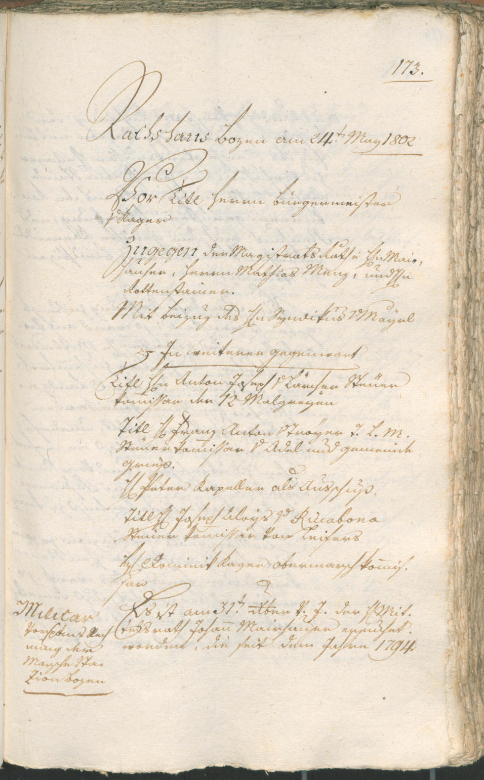 Civic Archives of Bozen-Bolzano - BOhisto Ratsprotokoll 1802 