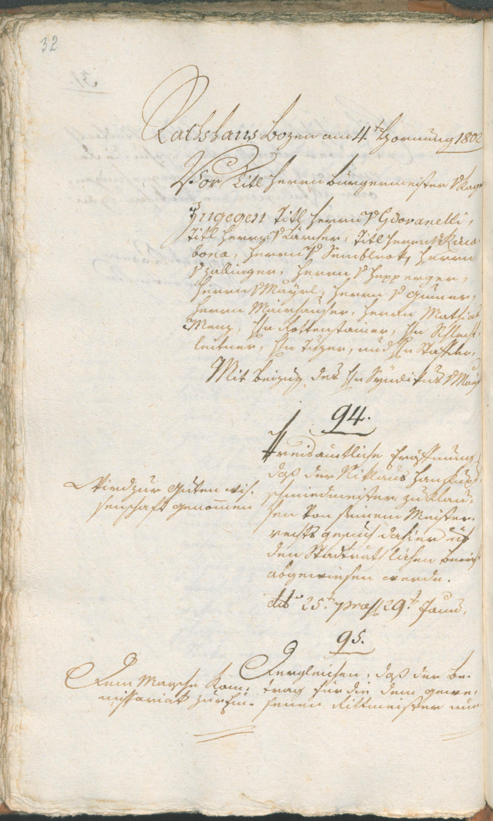 Civic Archives of Bozen-Bolzano - BOhisto Ratsprotokoll 1802 