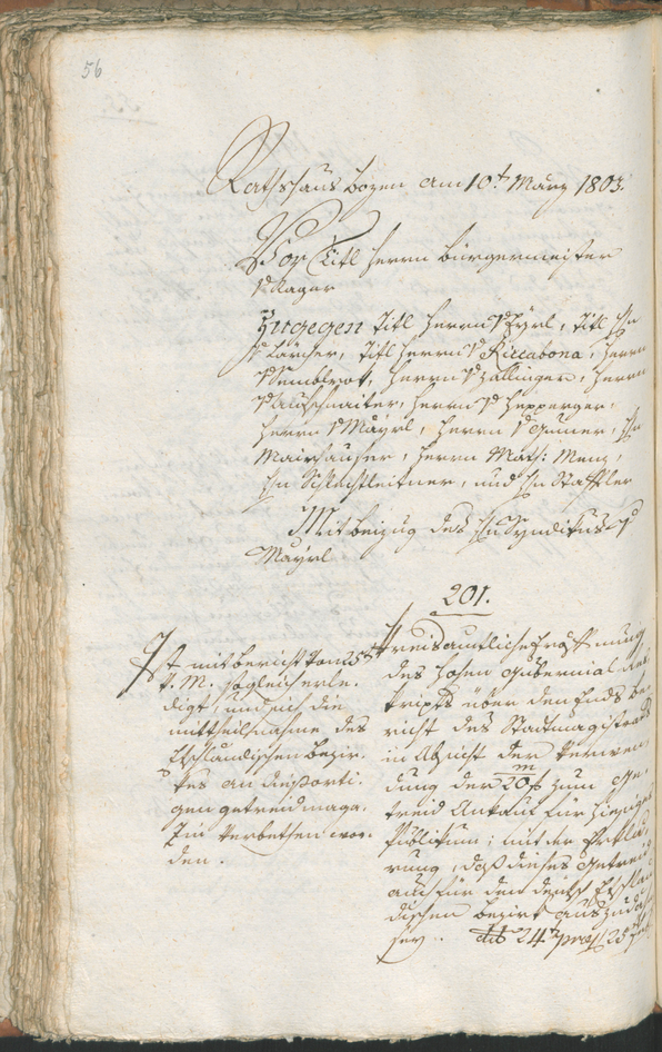 Stadtarchiv Bozen - BOhisto Ratsprotokoll 1803 