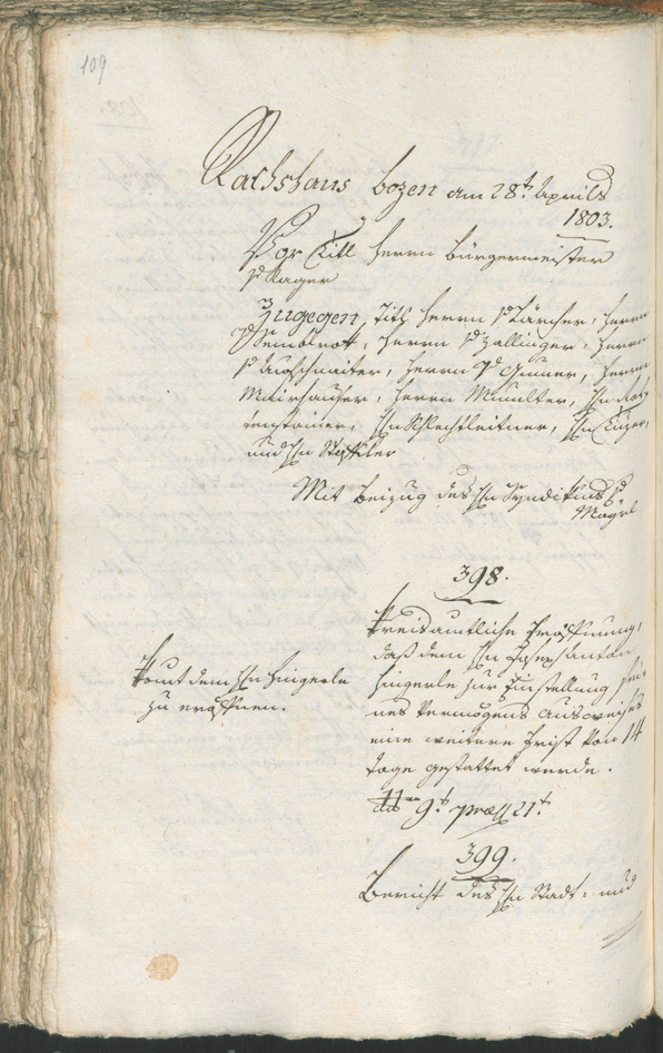 Civic Archives of Bozen-Bolzano - BOhisto Ratsprotokoll 1803 